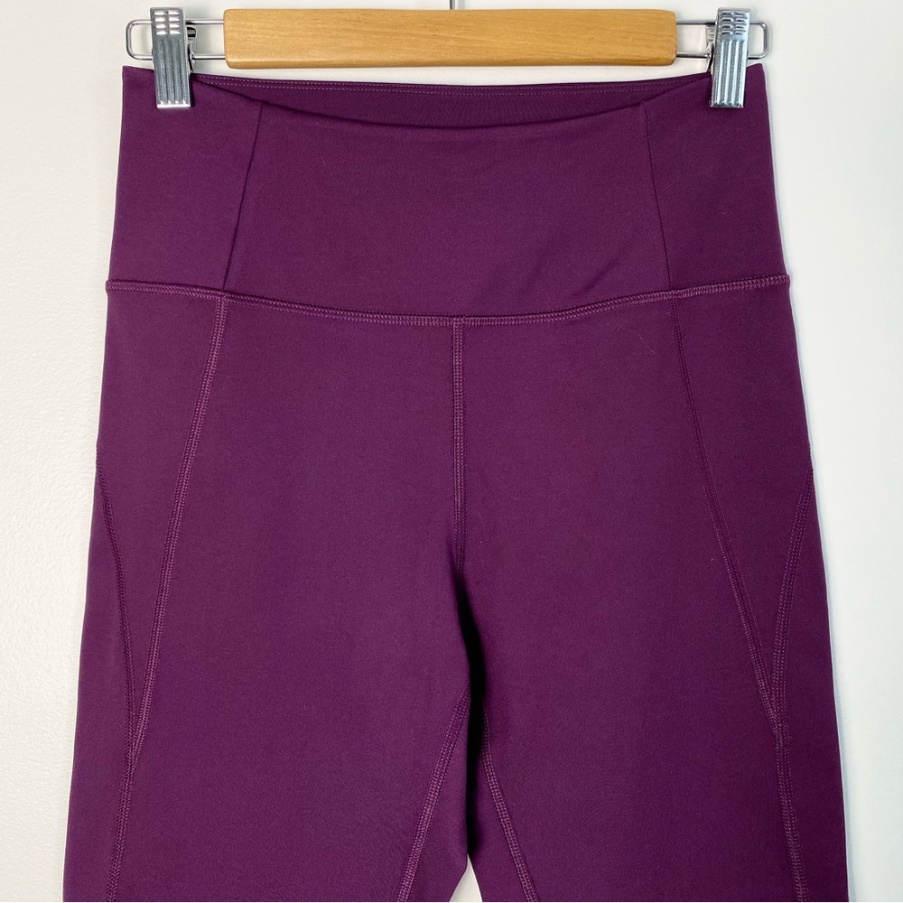 Girlfriend Collective Plum Compressive High Rise Legging Medium Purple Tights - Picture 9 of 16